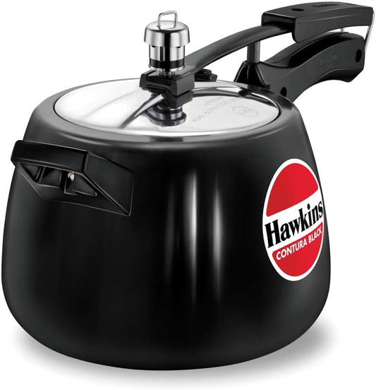 Hawkins CB40 4 Litre Hard-Anodised Pressure Cooker | Durable Aluminium Gas Stove Cooker
