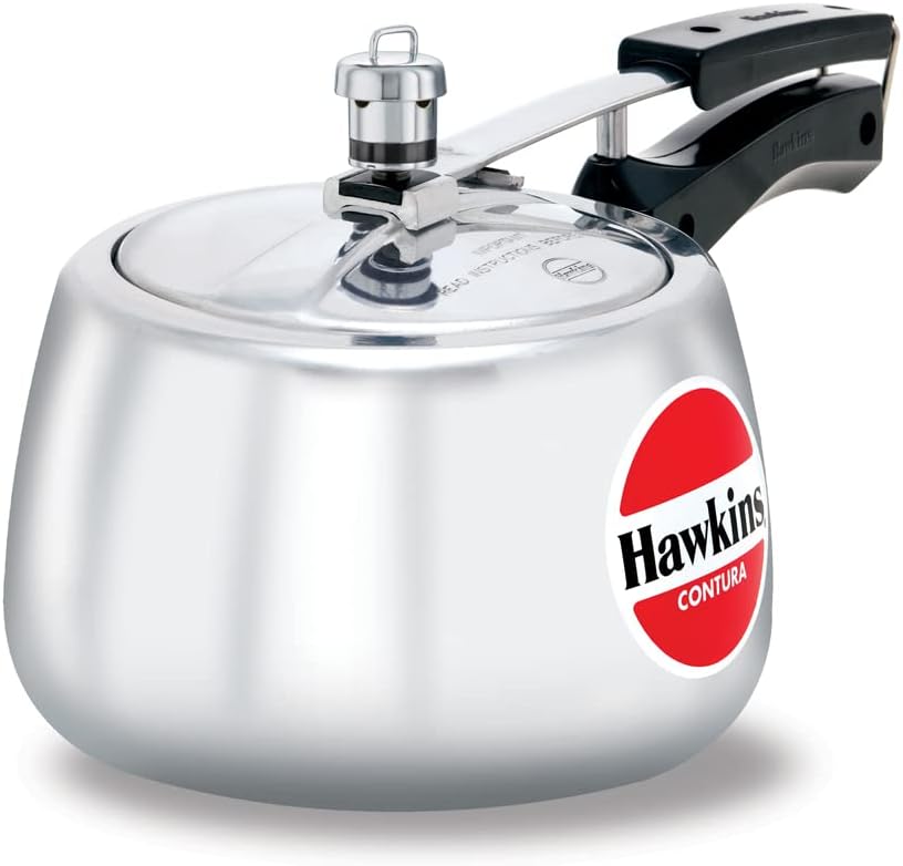 Hawkins Contura HC30 3 Litre Aluminium Pressure Cooker | Rounded Body Gas Stove Cooker