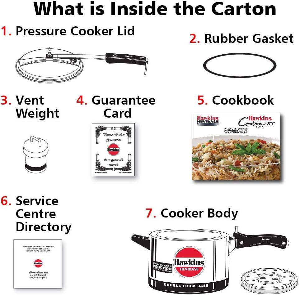 Hawkins Hevibase 5 Litre Induction Pressure Cooker IH50 | Aluminium Silver – Buy Online Australia