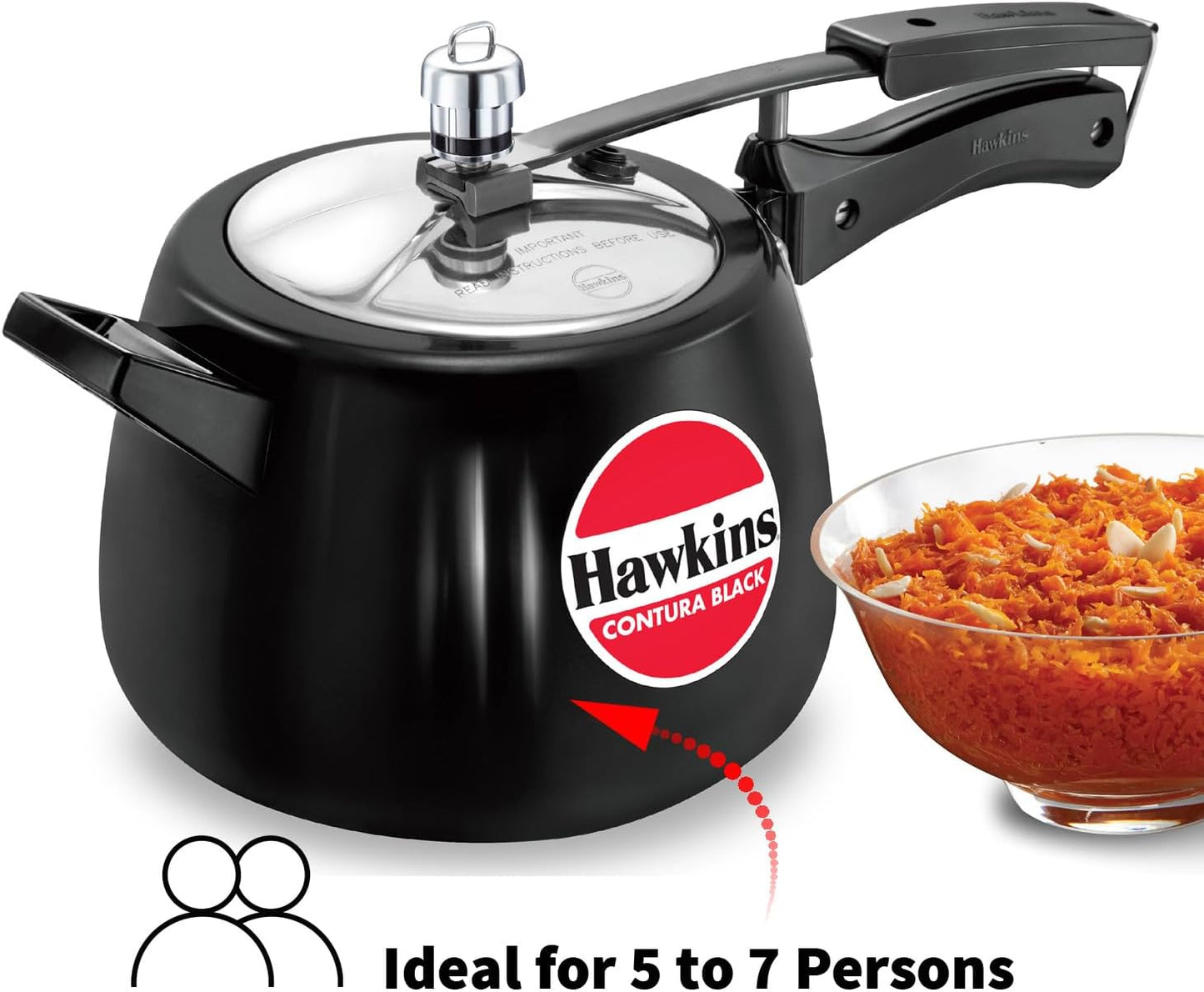 Hawkins CB40 4 Litre Hard-Anodised Pressure Cooker | Durable Aluminium Gas Stove Cooker