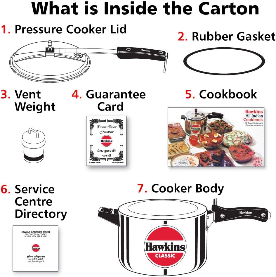 Hawkins Classic 4 Litre Pressure Cooker | Aluminium Cooker - Buy Online Australia