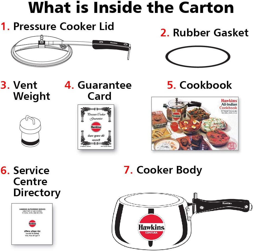 Hawkins Contura HC30 3 Litre Aluminium Pressure Cooker | Rounded Body Gas Stove Cooker