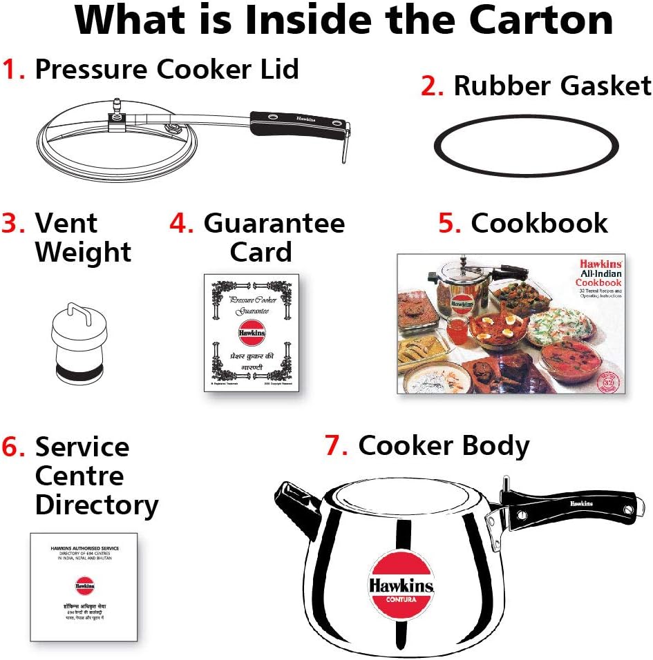 Hawkins Contura HC40 4 Litre Aluminium Pressure Cooker | Rounded Body Gas Stove Cooker