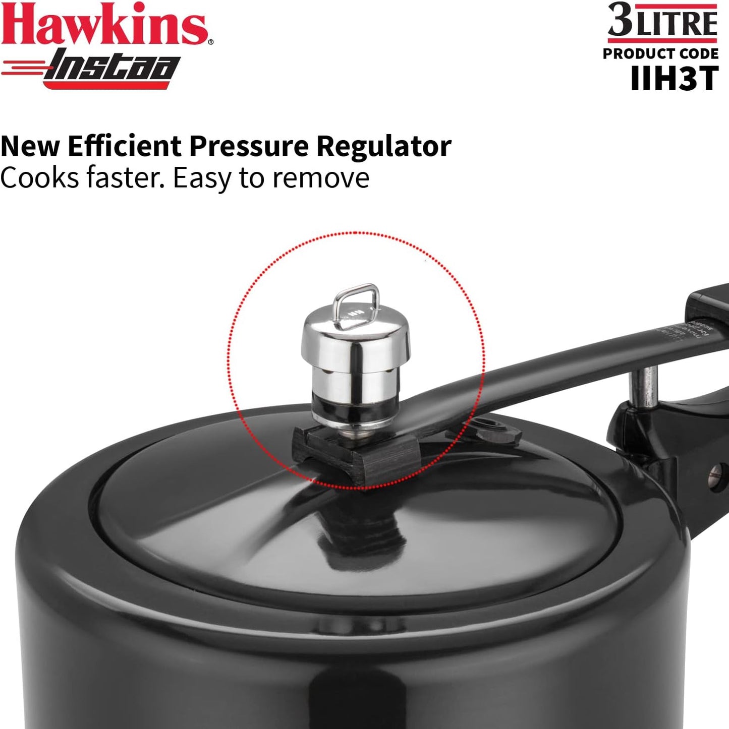 Hawkins Instaa IIH3T 3 Litre Pressure Cooker | Hard Anodised Induction Australia