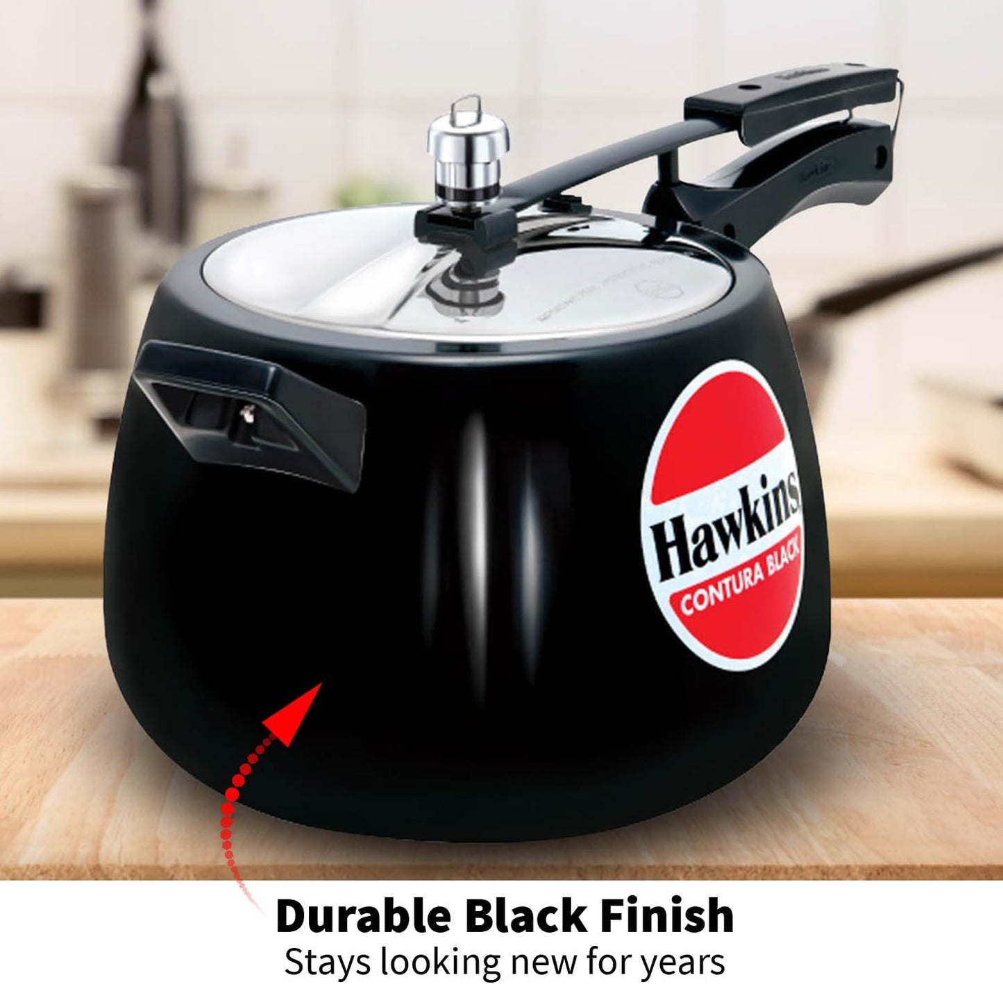 Hawkins CB65 6.5 Litre Hard-Anodised Pressure Cooker | Durable Aluminium Gas Stove Cooker