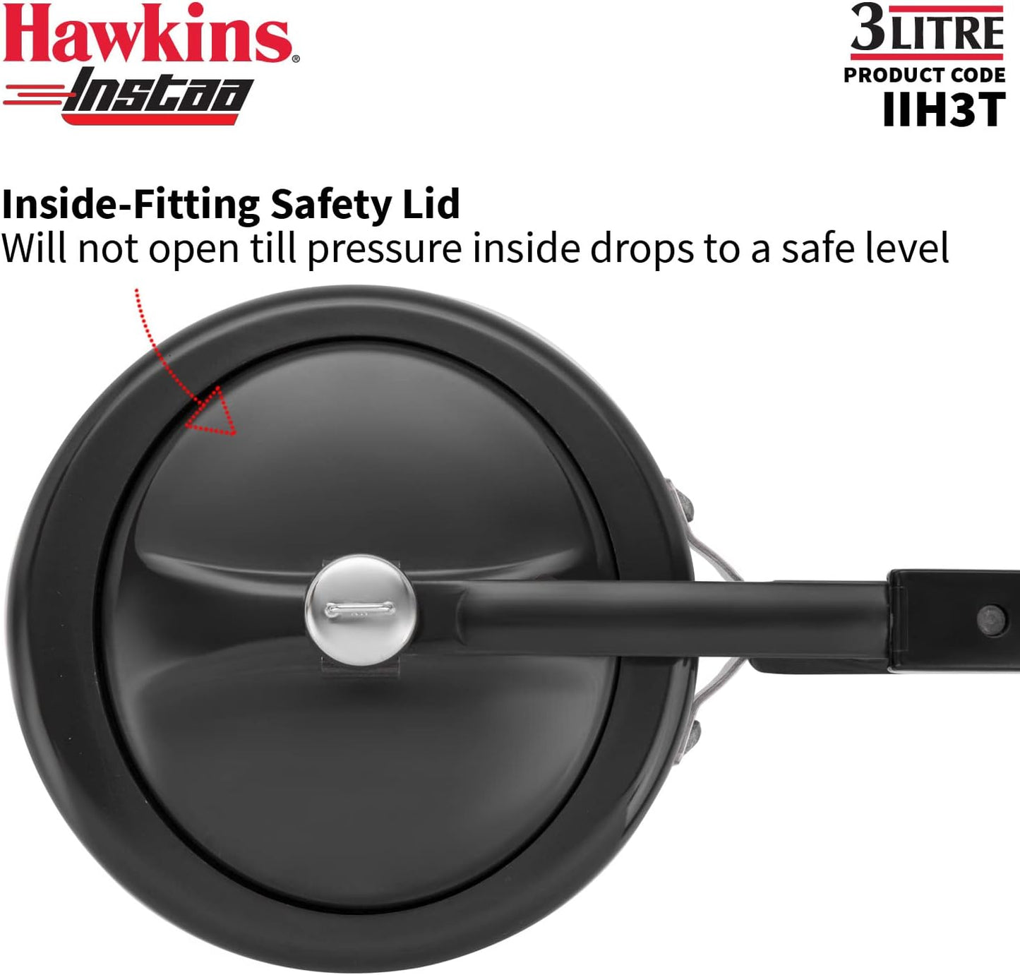 Hawkins Instaa IIH3T 3 Litre Pressure Cooker | Hard Anodised Induction Australia