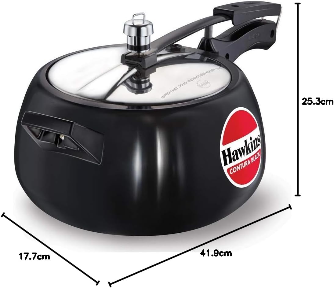 Hawkins CB50 5 Litre Hard-Anodised Pressure Cooker | Durable Aluminium Gas Stove Cooker