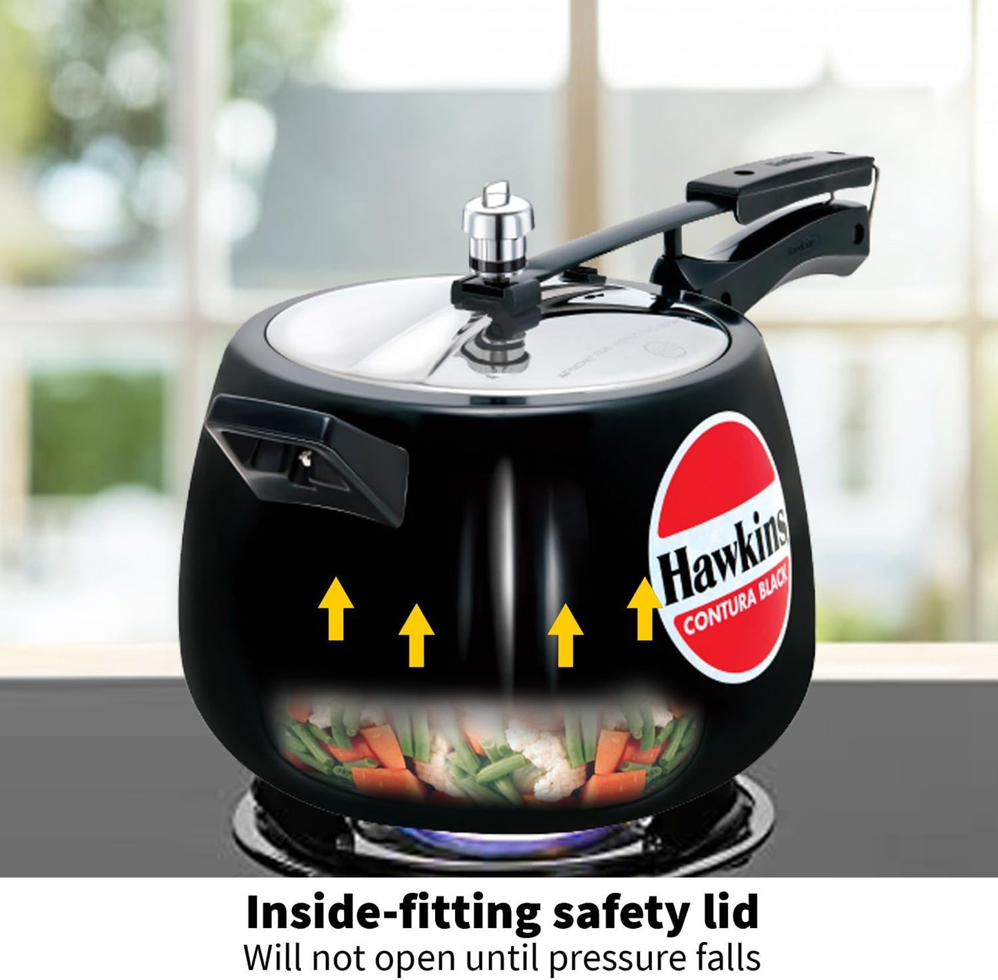 Hawkins CB65 6.5 Litre Hard-Anodised Pressure Cooker | Durable Aluminium Gas Stove Cooker