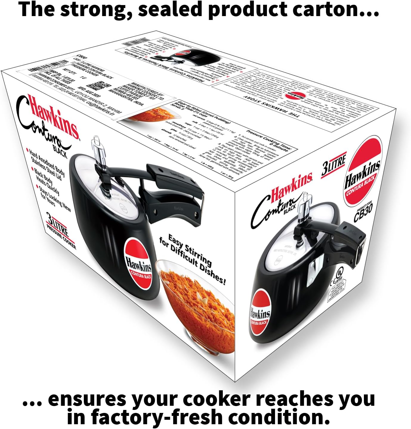 Hawkins CB30 3 Litre Hard-Anodised Pressure Cooker | Durable Aluminium, Buy Online AU