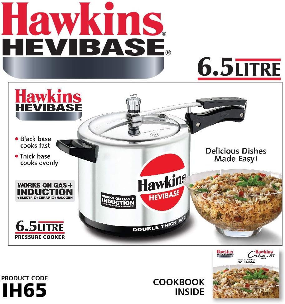 Hawkins Hevibase 6.5 Litre Induction Pressure Cooker | Aluminium Silver – Buy Online Australia
