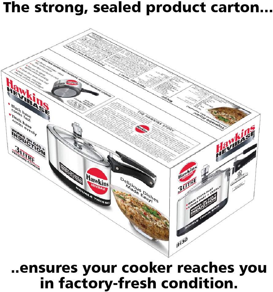 Hawkins Hevibase IH30 3 Litre Induction Pressure Cooker | Aluminium Silver – Buy Online Australia