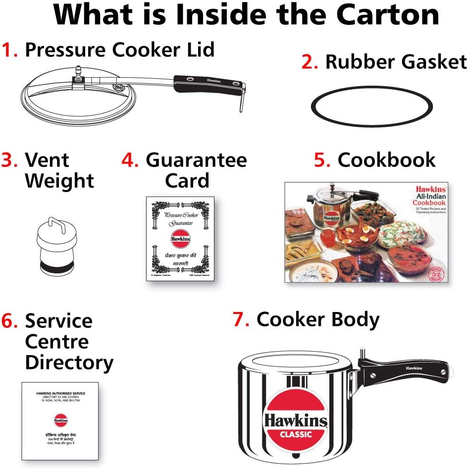 Hawkins Classic 3 Litre Aluminium Pressure Cooker CL3T | Tall Inner Lid Design, Silver – Buy Online Australia