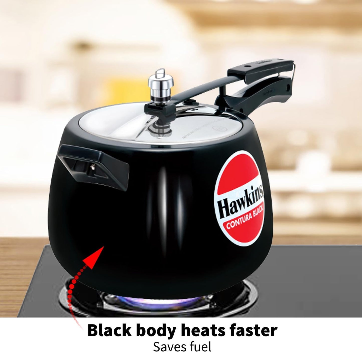 Hawkins CB65 6.5 Litre Hard-Anodised Pressure Cooker | Durable Aluminium Gas Stove Cooker