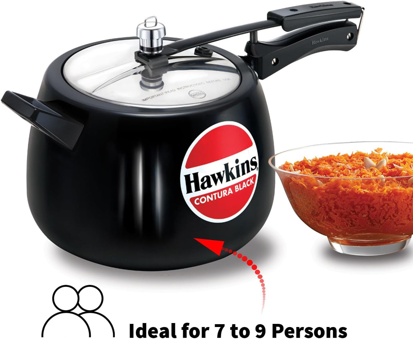 Hawkins CB65 6.5 Litre Hard-Anodised Pressure Cooker | Durable Aluminium Gas Stove Cooker