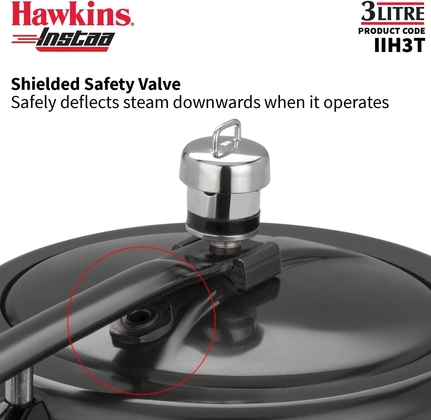 Hawkins Instaa IIH3T 3 Litre Pressure Cooker | Hard Anodised Induction Australia